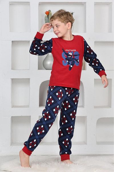 Mutlu City Νέα σεζόν Φθινόπωρο/Χειμώνας Boys Skate 8 μοτίβο Fleece Σετ πιτζάμες 4536
