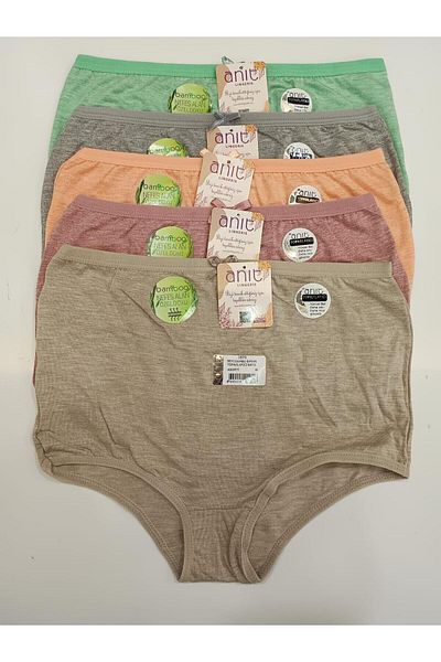Anıt Women's Recovery Breathable Fabric Bamboo High Waist Panties Set of 5