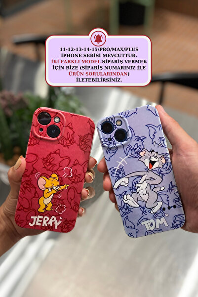 CaseMood İphone 13/14 Uyumlu Tom Ve Jerry Telefon Sevgili Çift Kılıfı (2’Lİ)