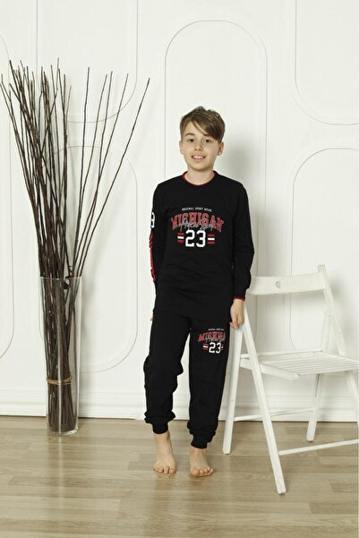 Mutlu City New Season Boy's Travel Waiter Long Sleeve Cotton Combed Pajamas S...