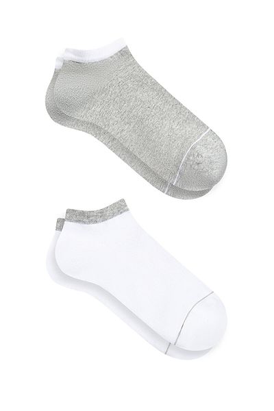 Mavi 2er-Pack weiß-graue Booties-Socken 090273-20844