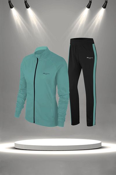 POSEIDON STORM Set de trening pentru femei, verde apă, special Supra din bumbac pieptănat (S-3XL)