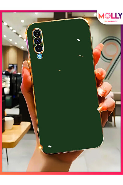 Molly Technology Samsung Galaxy A50 Için Koyu Yeşil Kenarları Gold Detaylı Lü...