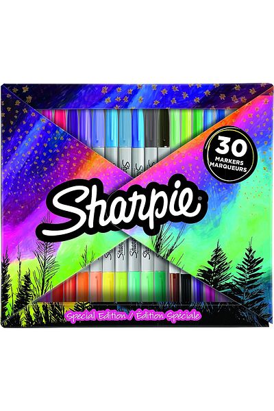 Sharpie Fine Permanent Marker Mixed Box of 30, Envelope