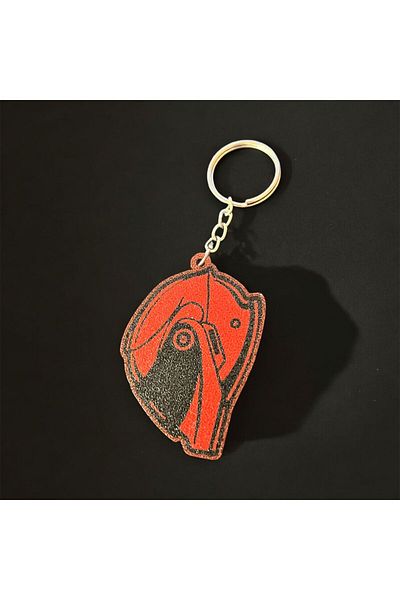 3D White Red Motorcycle Helmet Keychain