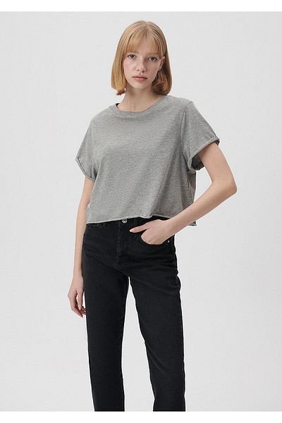 Mavi Grey Basic Crop T-Shirt Crop / Short Cut 168220-80018