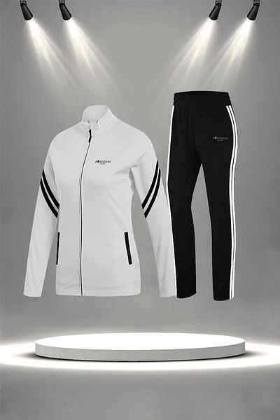 POSEIDON STORM Women's White Custom Supra Combed Fabric Fit Fit Casual Sports Running Set (S-3Xl)