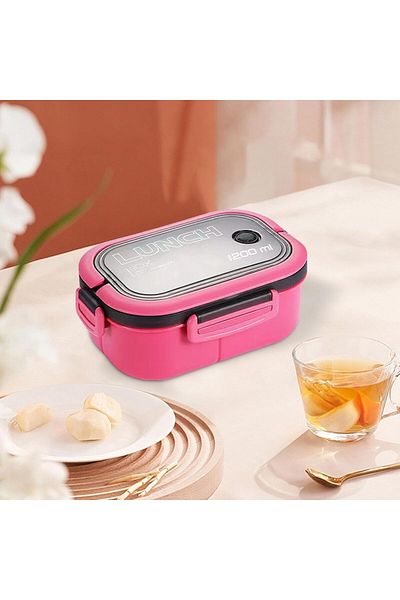 Busstier 1200ml 2 Layer Bento Lunch Box - Air Lock and Bpa Free, 6 Compartments