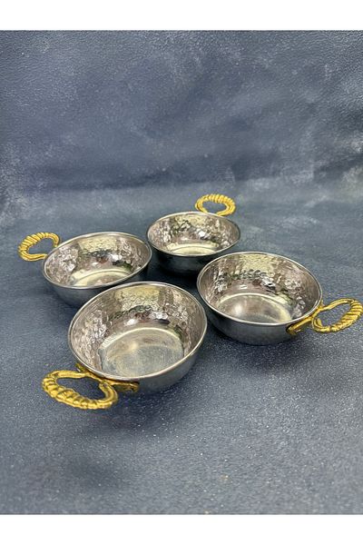TİKHA HOME 4-Piece Copper Handle Breakfast Serving Bowl Sauce Bowl Set