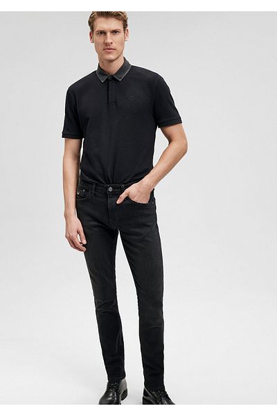 Mavi Denim Collar Black Polo T-Shirt Slim Fit / Narrow Cut 0610343-900