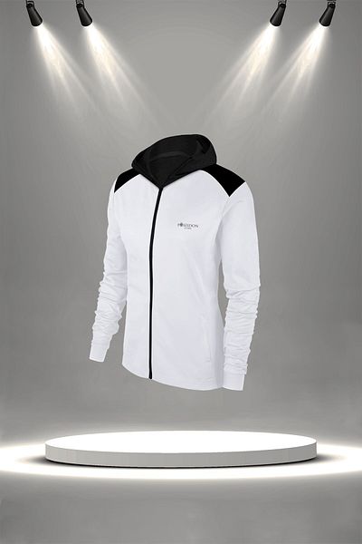 POSEIDON STORM Women's White Custom Supra Combed Fabric Comfortable Hooded Running Suit (S-3Xl)