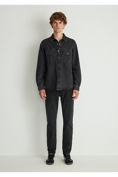 Mavi Ross 90lar Anthrazit Jeanshemd Übergröße / Weitschnitt0210031-80482