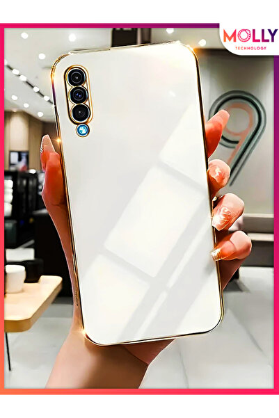 Molly Technology Samsung Galaxy A50 Için Inci Beyazı Kenarları Gold Detaylı L...