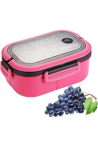 Busstier 1200ml 2 Layer Bento Lunch Box - Air Lock and Bpa Free, 6 Compartments