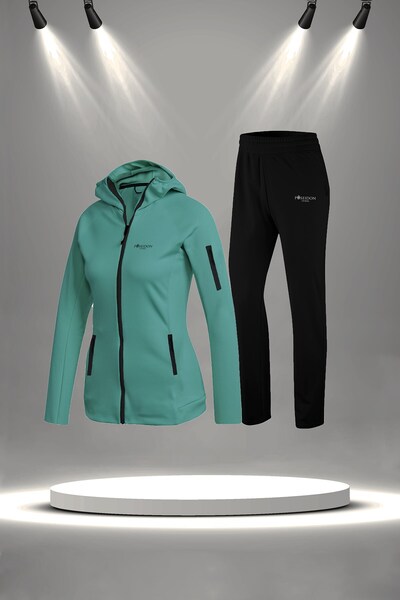 POSEIDON STORM Women's Water Green Special Supra Combed Cotton Comfortable and Stylish Tracksuit Set (S-3Xl)