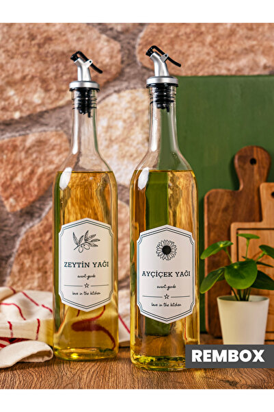 Rembox زجاجة زيت زجاجية مكونة من قطعتين 750 مل زجاجة زيت زيتون سائلة وعاء زيت...