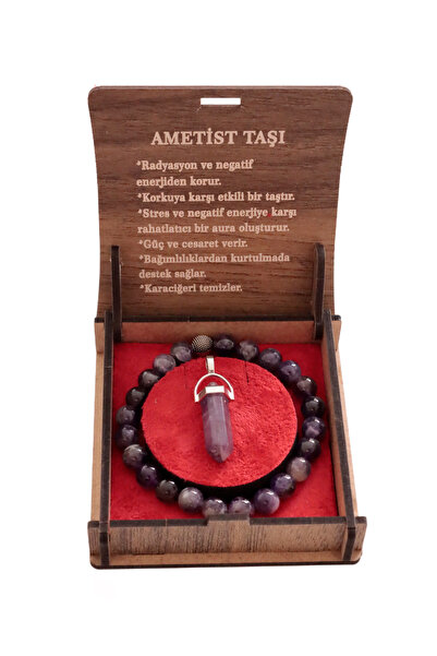 taru pasaj Amethyst Stone Bracelet & Necklace That Gives Strength & Courage -...