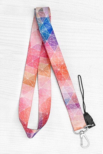 Apptakı Renkli Desen Yaka Kartı Boyun Askı İpi Telefon Askı İpi - ASK0041