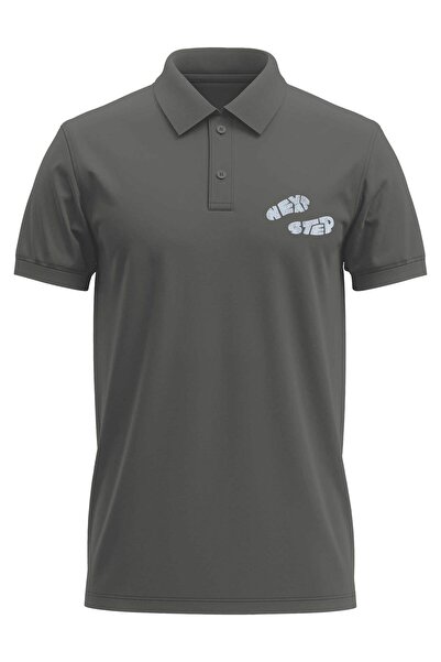 The Baski Sledeći korak Tekst Štampano Regular Fit 100% pamuk Antracit polo o...