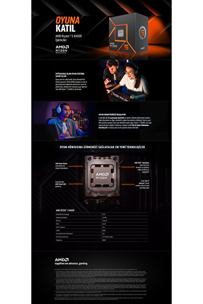 Amd RYZEN 5 8400F 4.2GHz 22MB AM5 (65W) NoVGA MPK
