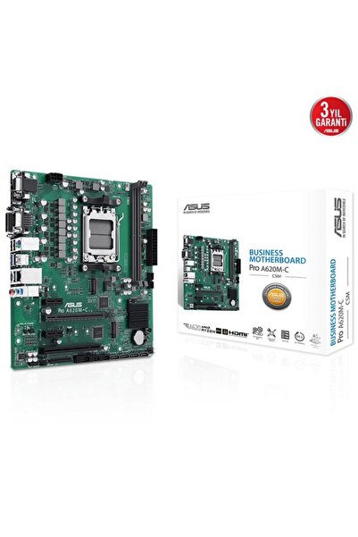ASUS / ASUS PRO A620M-C-CSM DDR5 HDMI-DP-DVI PCIE 4.0 AM5 اللوحة الأم للشركات