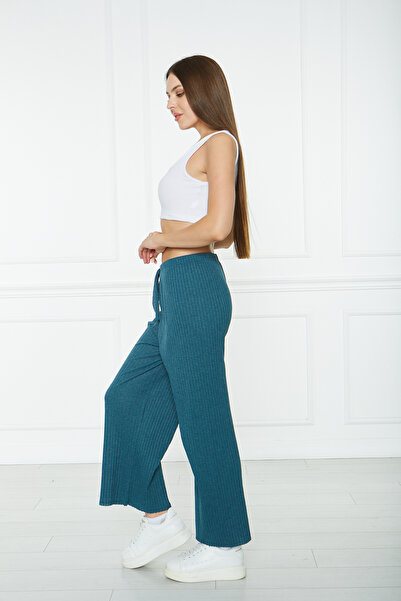 RTBUTİK Women's Comfortable Corduroy Pajama Bottoms - Set of 3, Casual Home Wear