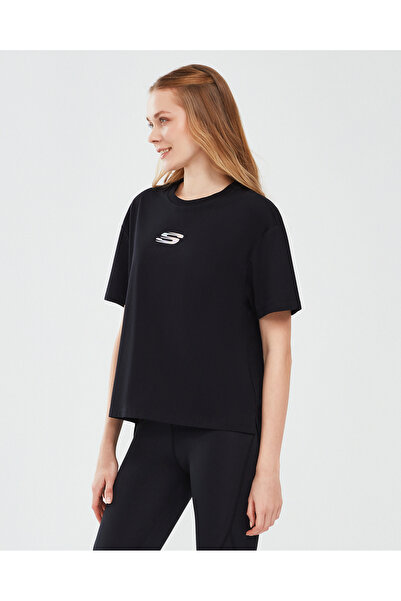SKECHERS Graphic T-Shirt W Short Sleeve T-Shirt S241011 Kadın Tişört SİYAH