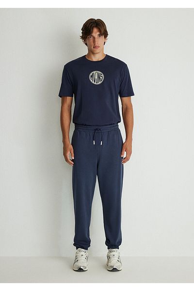 Mavi Marineblaue Jogginghose mit Mvjns-Logo-Aufdruck - 0010175 -70490