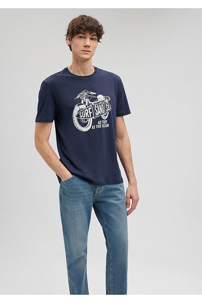 Mavi Navy Blue Regular Fit Printed T-Shirt - 0612080 -70490