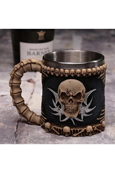 Hediye Vakti Karayip Korsanları Kuru Kafa İskelet Tasarım Kupa Bardak