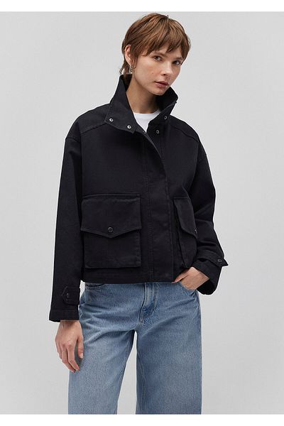 Mavi Blue Women's Jacket with Stand Collar - Charcoal 1110254 -70087