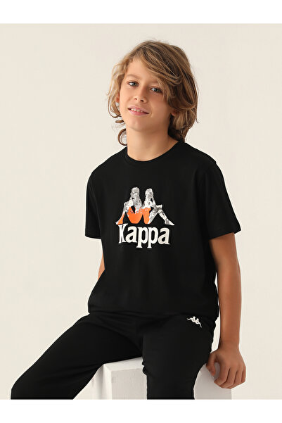 Kappa Erkek Çocuk Tişört 5-15 Yaş Siyah