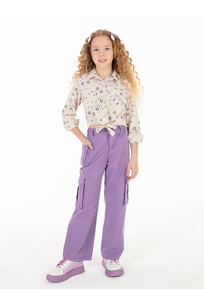 Civil Girls Girl's Trousers 6-9 Years Light Purple