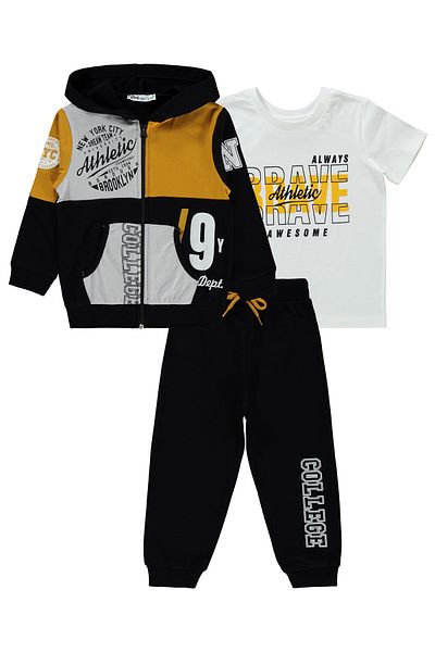 Civil Boys Boy's 3-Piece Tracksuit Set - 2-5 Years Mustard