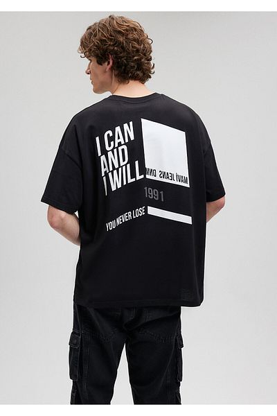 Mavi Τυπωμένο μαύρο T-Shirt Oversize / Wide Cut0612112-900