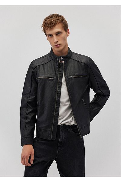 Mavi Черно яке от изкуствена кожа Slim Fit - 0110438-71379