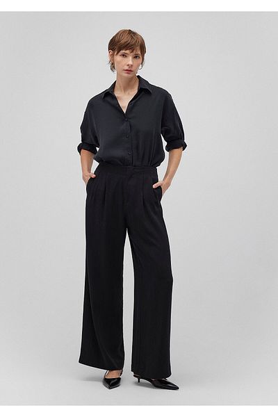 Mavi Black Lyocell Tencel Trousers - Wide Leg 1010785 -900