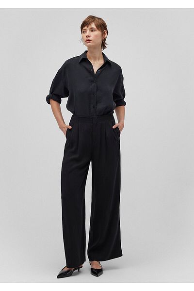 Mavi Black Lyocell Tencel Trousers - Wide Leg 1010785 -900