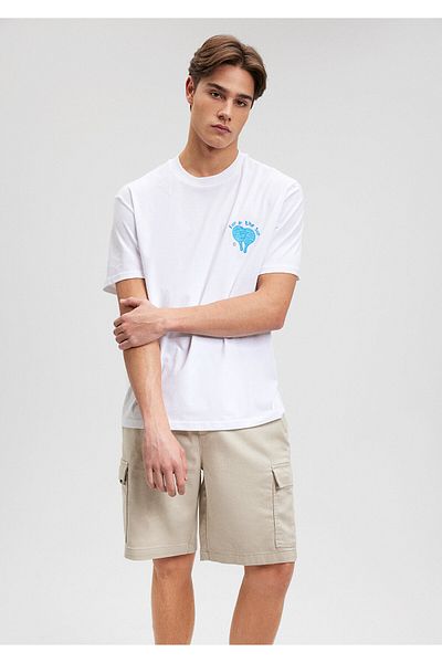 Mavi Λευκό μπλουζάκι με στάμπα Fun in The Sun - Loose Fit0612061-620