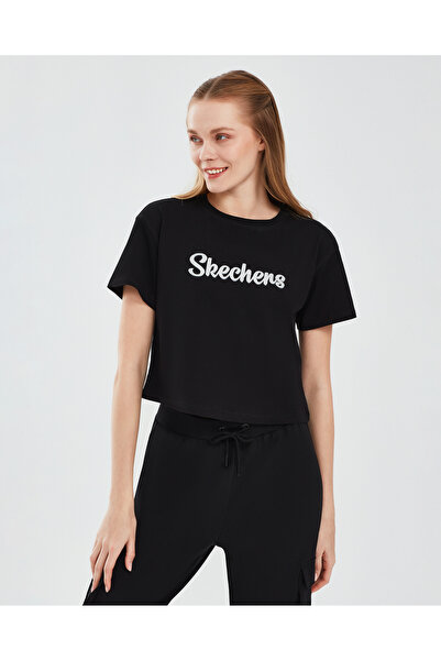 SKECHERS Graphic T-shirt W Short Sleeve Kadın Siyah Tshirt S241212-001