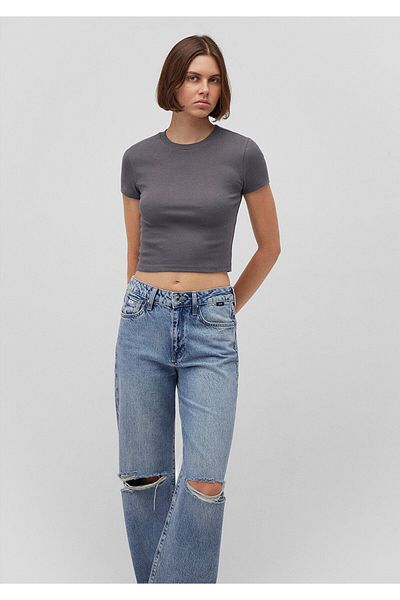 Mavi Anthracite Basic T-Shirt Crop / Short Cut 1600814 -86560