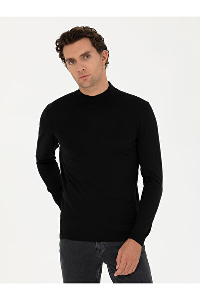 Cacharel Siyah Çeyrek Balıkçı Triko Kazak 50270172-VR046