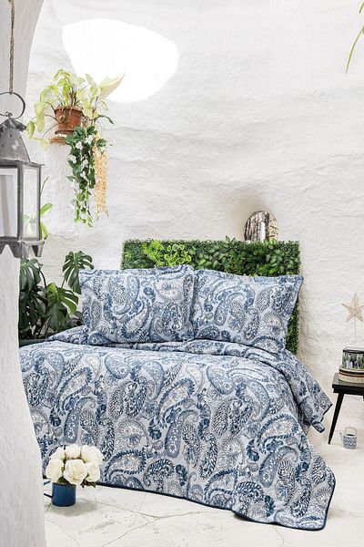 Altınbaşak Carol Denim Double Duvet Cover Set - Luxart
