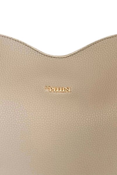 By Pellini Beige Faux Leather Shoulder and Hand Bag Set