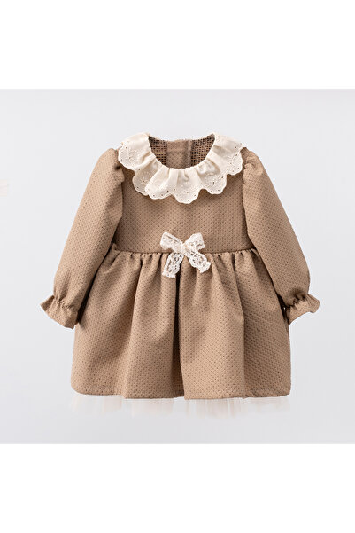 Cumino ماري وجوي أنجليكا - فستان بناتي من فرو المنك الأحمر لعمر 9-24 شهرًا