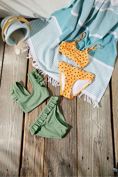 Tchibo Toddlers Girl 4 Piece Bikini Set, Green