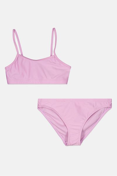 Ideology Kids Girl 2 Pieces Plain Swim Bikini Set, Purple