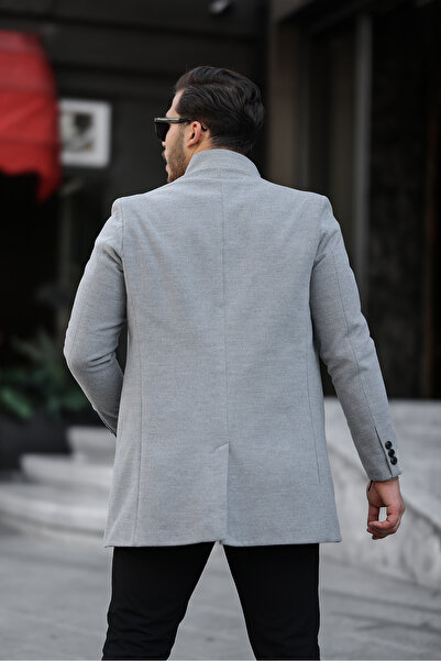 Mero Life Men's New Season Light Gray Stamp Coat