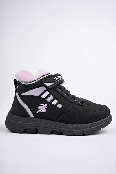 Neva'nın Butiği Unisex Παιδικές μπότες με χρώμα γούνα Velcro Cold Proof