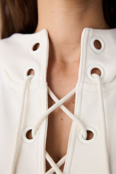 Penti White Collar Detailed Monaco Sweatshirt - Saude Collection